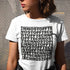 Festival Rave T-Shirt Technostoff Square in weiß für Frauen